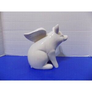 NEW Ceramic Flying Pig Figurine Statue Rustic Country Decor